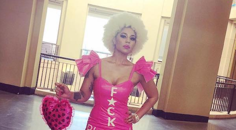 Joy Villa Trolls the Red Carpet with Hot Pink Latex Dress Saying “F*ck Planned Parenthood” at ‘Unplanned’ Movie Premiere