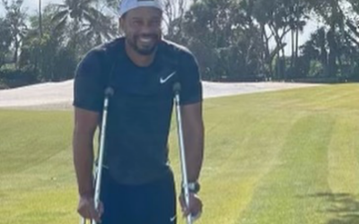 Tiger Woods Appears in Public for the First Time Since His Life Threatening Car Accident