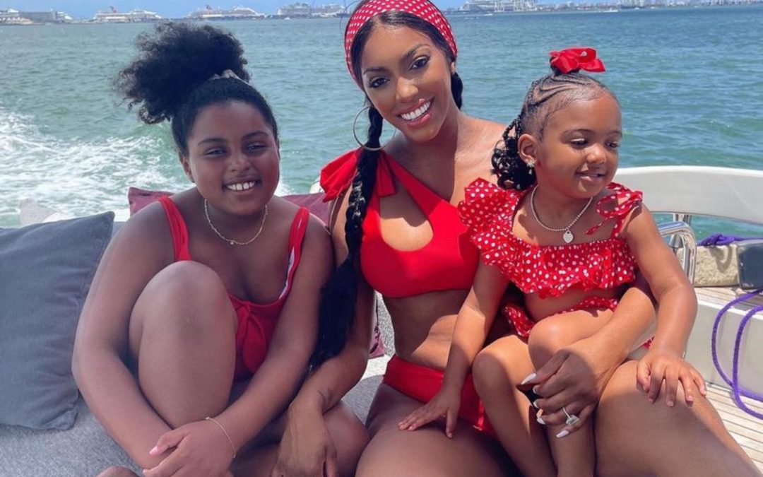 Porsha Williams, Her Baby PJ and Soon to be Step Daughter are All Cute in Matching Red Bikinis