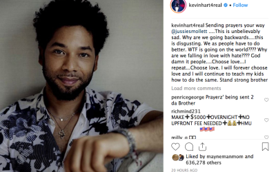 Kevin Hart Receives Backlash for Showing Jussie Smollett Support